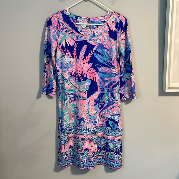 Lilly Pulitzer Dresses & Skirts - Lilly Pulitzer floral tropical three-quarter sleeve 100% cotton dress size S